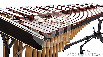 A Marimba with mallets on white Stock Photo