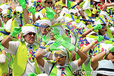 Marimondas in the Barranquilla carnival, Colombia Editorial Stock Photo