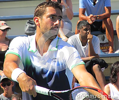 Marin cilic prepares to serve - closeup Editorial Stock Photo