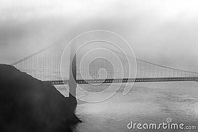 Marin Headland in fog Stock Photo