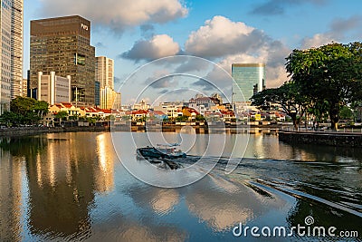 Marina Bay and Gardens at night Editorial Stock Photo