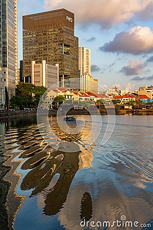 Marina Bay and Gardens at night Editorial Stock Photo