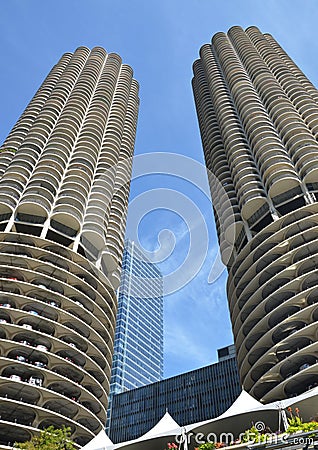 Marina City Towers Stock Photo