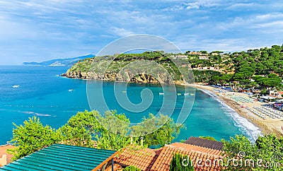 Marina di campo beach in Elba Island, Tuscany, Italy Stock Photo