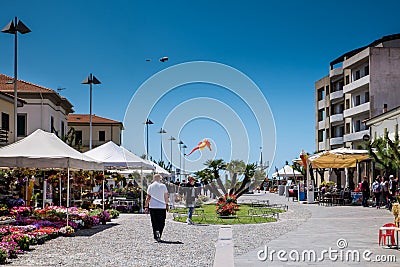 MARINA di CECINA, ITALY - May 07, 2017: Largo Cairoli square and Editorial Stock Photo