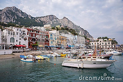 Marina Grande on Capri Island Editorial Stock Photo