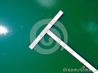 Marina Majesty: Aerial Top-Down of Docked Sailboats Stock Photo