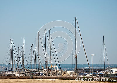 Marina masts Editorial Stock Photo