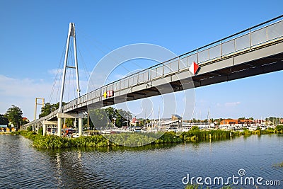 Marina and pier in Gizycko on Lake Niegocin, Masuria, Poland. Stock Photo