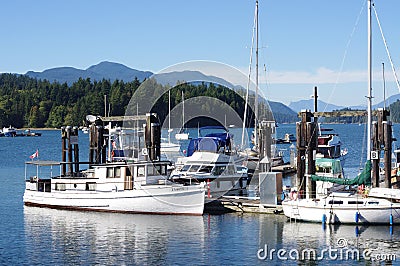 Marina at Porpoise Bay of Sechelt Inlet Stock Photo