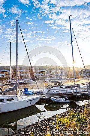 Marina resort, Lipno nad Vltavou town, Lipno lake, Czech republic Editorial Stock Photo