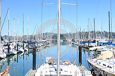 Marina in Sausalito - An Idyllic Town near San Francisco, United States Editorial Stock Photo
