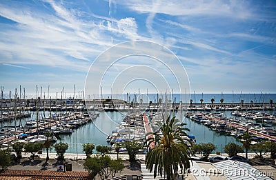 The marina in Sitges Editorial Stock Photo
