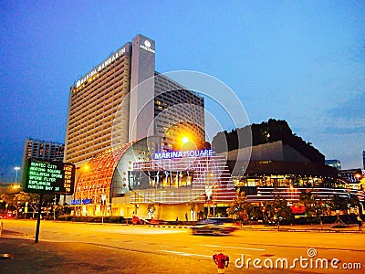 Marina Square at night Editorial Stock Photo