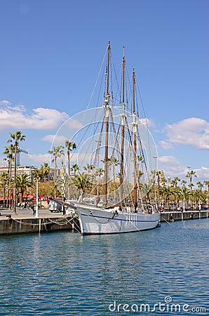 Marina with yachts in Barcelona, Spain Editorial Stock Photo