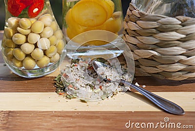 Marinaded vegetable spices Stock Photo