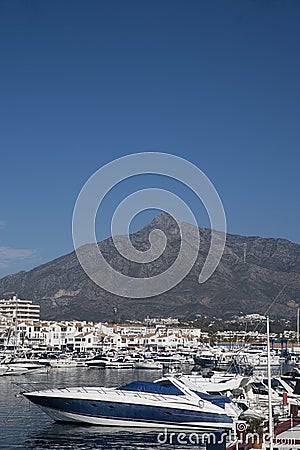 Marinas in Andalusia, Puerto Banus in Marbella Editorial Stock Photo