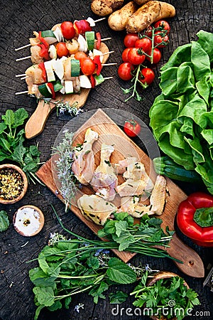 Marinated BBQ meat Stock Photo