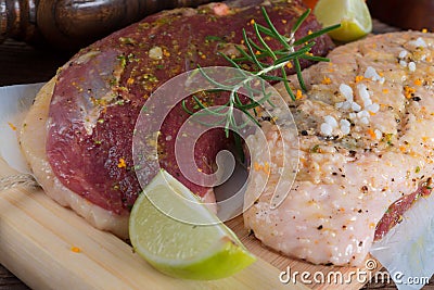 Marinated duck breast Stock Photo