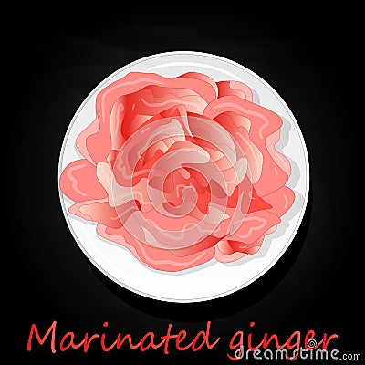 Marinated ginger slices illustration isolated Vector Illustration