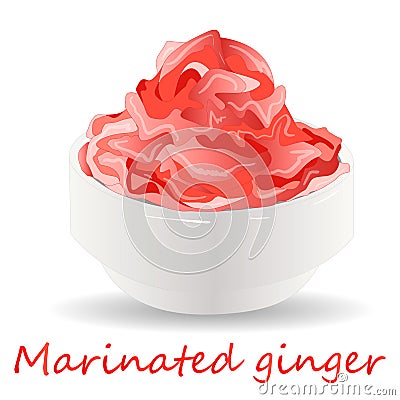 Marinated ginger slices illustration isolated Vector Illustration