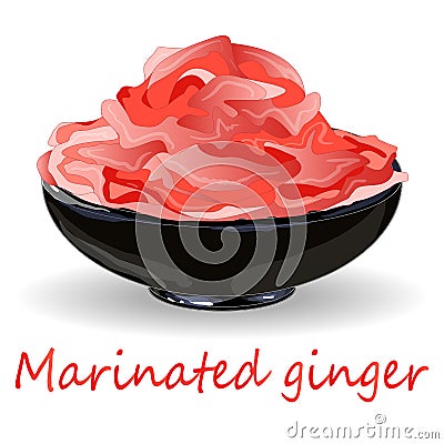 Marinated ginger slices illustration isolated Vector Illustration