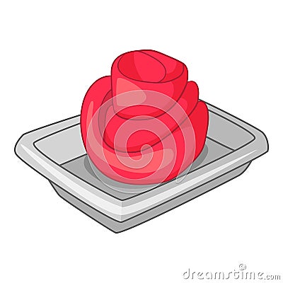 Marinated ginger slices on a plate icon Vector Illustration