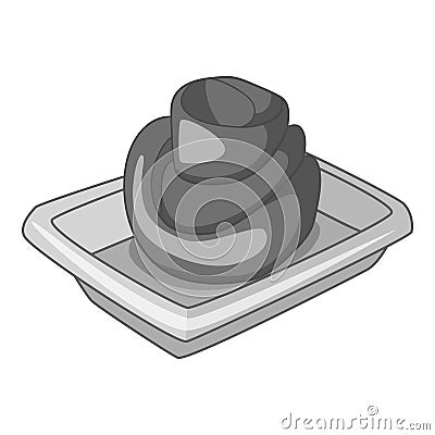 Marinated ginger slices on a plate icon monochrome Vector Illustration