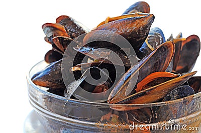 Marinated mussels Stock Photo