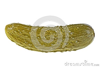Marinated pickled cucumber isolated on white background. Tasty pickle Stock Photo