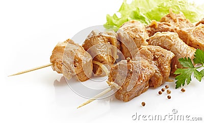 Marinated pork kebab Stock Photo