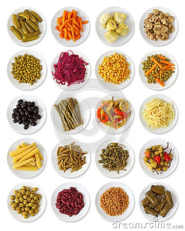 Marinated vegetables collection Stock Photo