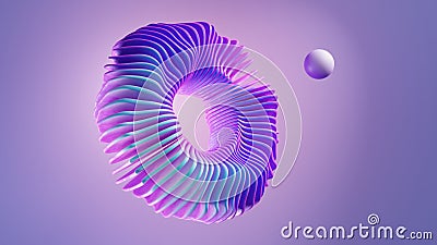 Marine abstraction of a futuristic living organism, a fantastic underwater animal. 3d render Stock Photo