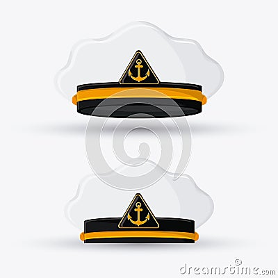 Marine cap cloth accessory design Vector Illustration