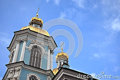 Architectural historical buildings of St. Petersburg. Orthodox churches in Russia. Stock Photo