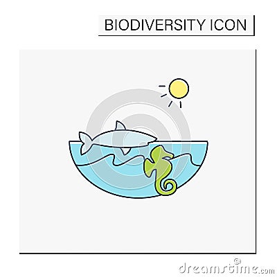 Marine color icon Vector Illustration