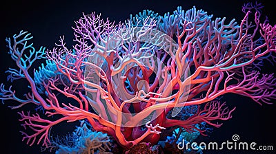 marine coral outline Cartoon Illustration