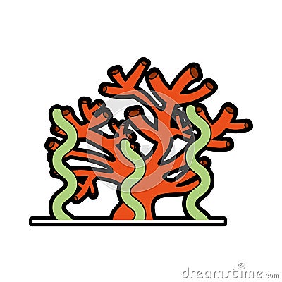 Marine coral sealife icon Vector Illustration