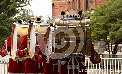 Marine Corps marching band bass drumline Editorial Stock Photo