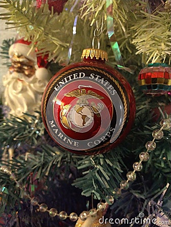Marine Corps Merry Christmas Editorial Stock Photo