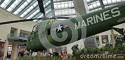 A Marine Corps Sikorsky UH-34D display at the National Marine Corps Museum Editorial Stock Photo