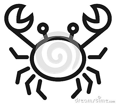 Marine crab line icon. Seafood symbol. Underwater fauna Vector Illustration