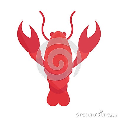 Marine crustacean seafood lobster flat icon design Vector Illustration