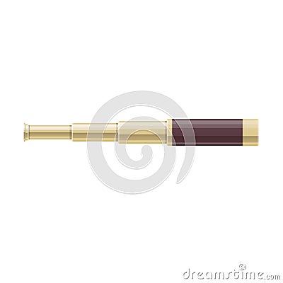 Marine device telescope, equipment to increase overview of environment. Vector Illustration