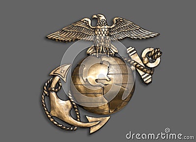 Marine Eagle ,Globe and Anchor. Stock Photo