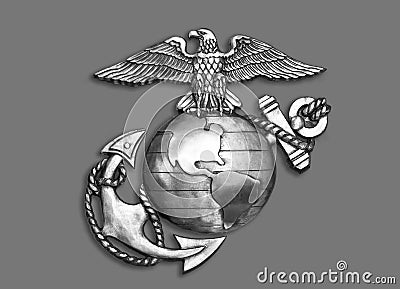 Marine Eagle ,Globe and Anchor. Stock Photo