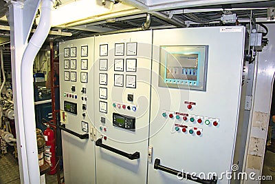 Marine engine of the old schooner ship Editorial Stock Photo