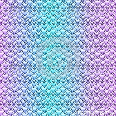 Marine fish scales simple seamless pattern in soft pastel colors Vector Illustration