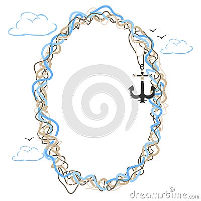 Marine frame Vector Illustration