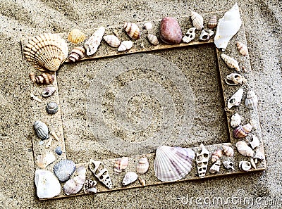 Marine frame in the sand Stock Photo